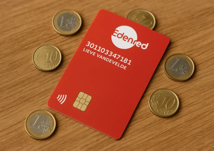 edenred maaltijdkaart ligt boven een hoop euros op tafel